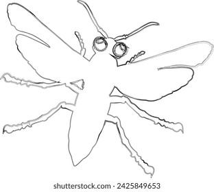 Mosca dibujando insectos de la naturaleza.