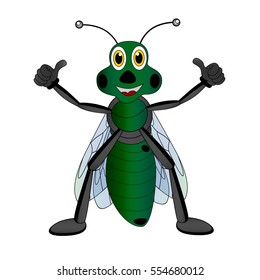 a fly drawn in vector isolated on white background