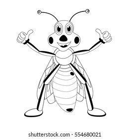 a fly drawn in vector isolated on white background