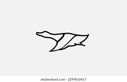 Fly Duck vector logo design