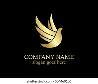 fly eagle bird gold vector logo