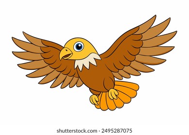 Fly Eagle vector art illustration 