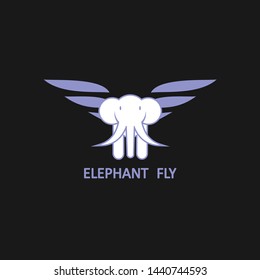 fly elephant logo template vector, for your business.