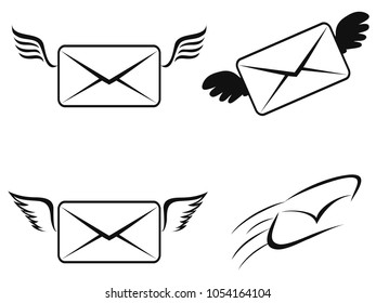 fly email icons set
