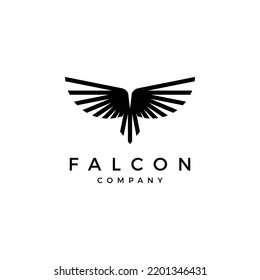 fly falcon eagle phoenix bird wings logo design