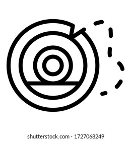 Icono de bobina de carrete de pez volador. Icono del vector del bobinado de la bobina de la mosca de la mosca del fondo blanco
