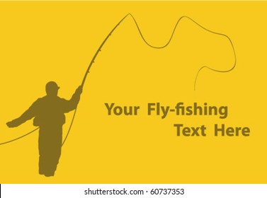 Fly Fisherman Casting Fly Fishing Line