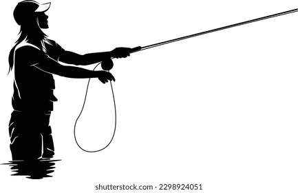 Fisherman silhouette .eps Royalty Free Stock SVG Vector