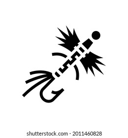 fly fishing flies glyph icon vector. fly fishing flies sign. isolated contour symbol black illustration