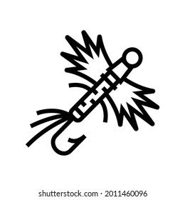 fly fishing flies line icon vector. fly fishing flies sign. isolated contour symbol black illustration