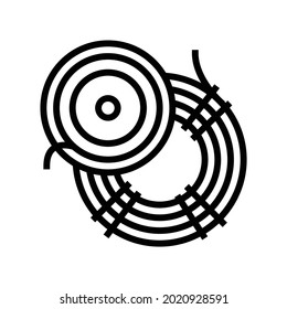 fly fishing line line icon vector. fly fishing line sign. isolated contour symbol black illustration