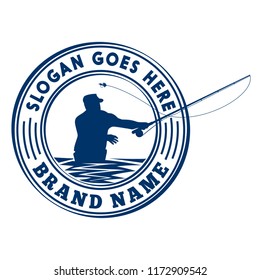 Fly fishing logo. Vector and illustration.