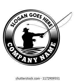 Fly Fishing Logo. Vector And Illustration.