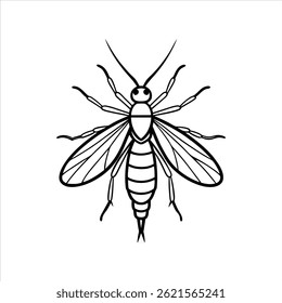 Fly Fishing Mayfly Icon Realistic Insect Vector Art