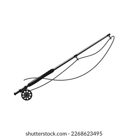 Fly Fishing Rod Vector. unique and fresh fly fishing gear template. great to use as your fly fishing activity. 