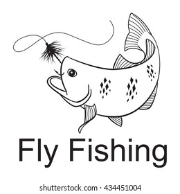 fly fishing, vector