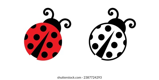 Fly flying ladybug. Vector dotted or polka dot pattern. Let spring begin. ladybug sign represents protection, resistance, luck and prosperity, but also the symbol of senseless violence.