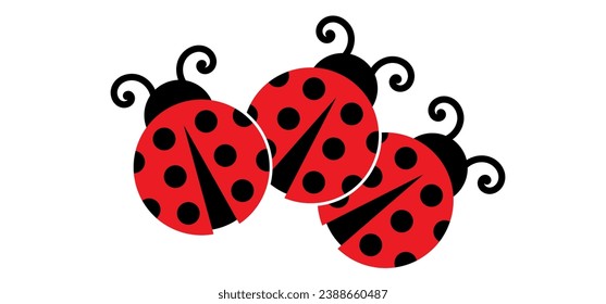 Fly flying ladybug. Vector dotted or polka dot pattern. Let spring begin. ladybug sign represents protection, resistance, luck and prosperity, but also the symbol of senseless violence.