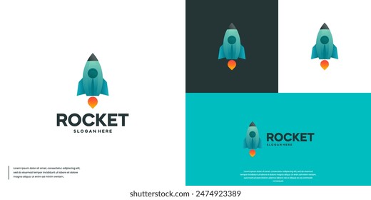 fly to the future, explore the universe, symbol of intelligence, logo vector design.