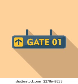 Fly gate icon flat vector. Airport flight. Traffic travel