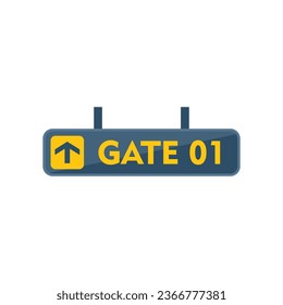 Fly gate icon flat vector. Airport flight. Traffic travel isolated