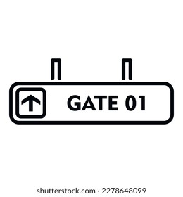 Fly gate icon outline vector. Airport flight. Traffic travel