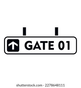 Fly gate icon simple vector. Airport flight. Traffic travel