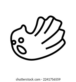 fly ghost line icon vector. fly ghost sign. isolated contour symbol black illustration