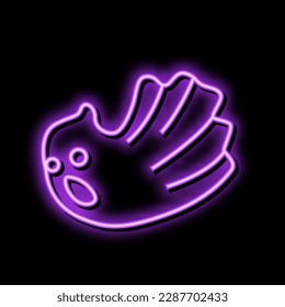 fly ghost neon light sign vector. fly ghost sign. isolated symbol illustration
