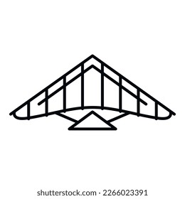 Fly glider icon outline vector. Para air. Hobby plane