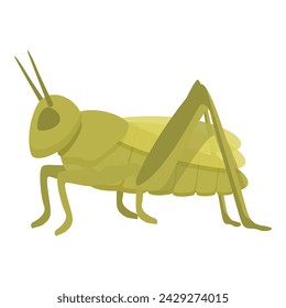 Fly grasshopper icon cartoon vector. Mascot art insect. Verdant color