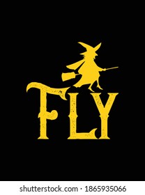 Fly. Hand drawn typography poster design. Premium Vector.