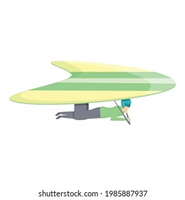Fly hang glider icon. Cartoon of Fly hang glider vector icon for web design isolated on white background