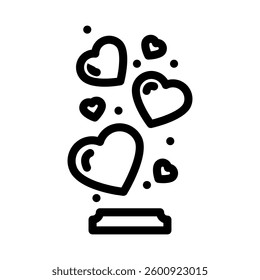 fly heart line icon vector. fly heart sign. isolated contour symbol black illustration