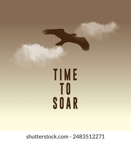 Fly High Inspirational Eagle Quotes. Motivational Quotes, Positive Thinking, Good Quotes, Fly High Dream Big. Vector Design Templates