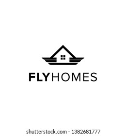 fly homes for properties real estate simple logo designs

