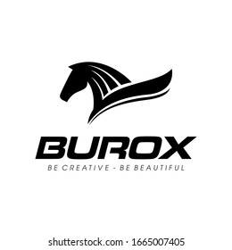 Fly Horse Logo, Black Horse, King Horse Logo Design Inspiration Vector