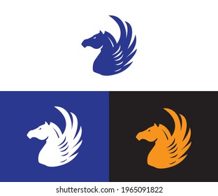 Fly Horse Logo, Black Horse, King Horse Logo Design