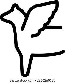 fly horse Vector illustration on a transparent background. Premium quality symmbols. Thin line vector icons for concept and graphic design.