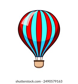 fly hot air balloon cartoon. light flight, spring paper, summer render fly hot air balloon sign. isolated symbol vector illustration