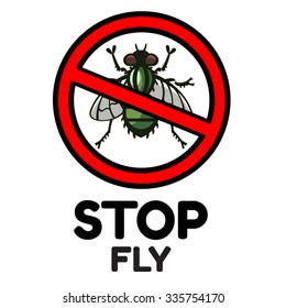 fly housefly nasty parasite vector illustration - set of household pests in pure style