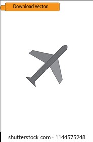 fly icon, airplane icon, vector