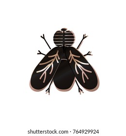 Fly icon. Black color. Vector. Logos or emblems.
