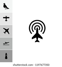 Fly icon. collection of 6 fly filled icons such as plane taking off, plane, rocket. editable fly icons for web and mobile.