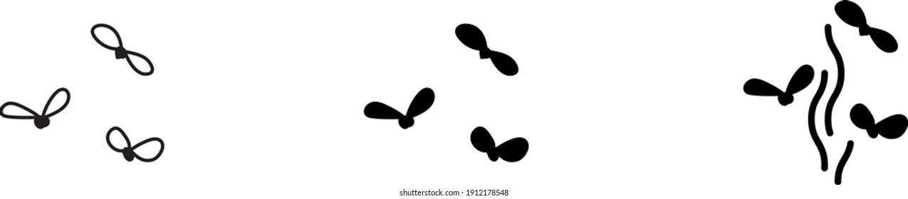 fly icon doodle , vector illustration