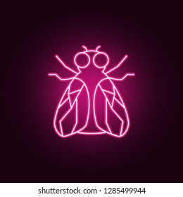 fly icon. Elements of pest control and insect in neon style icons. Simple icon for websites, web design, mobile app, info graphics
