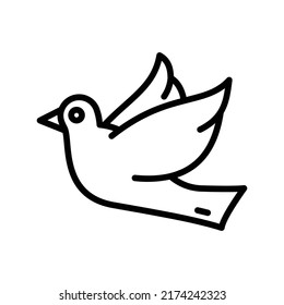 Fly Icon. Line Art Style Design Isolated On White Background