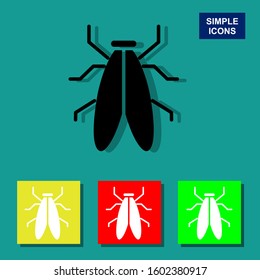 The fly icon in linear style. Vector illustration