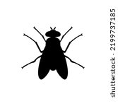 Fly Icon Silhouette Vector Illustration On White Background. Fly vector icon on white background. Flat vector fly icon symbol sign from modern animals collection for mobile concept and web apps design