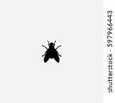 Fly icon silhouette vector illustration

